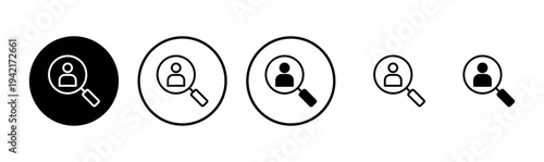 Hiring icon logo design. Search job vacancy sign and symbol. Human resources concept. Recruitment