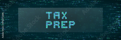 Digital tax preparation for cryptocurrency and blockchain assets on a pixelated background