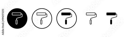 Paint icon logo design. paint brush sign and symbol. paint roller icon vector