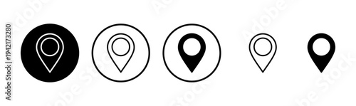 Pin icon logo design. Location sign and symbol. destination icon. map pin