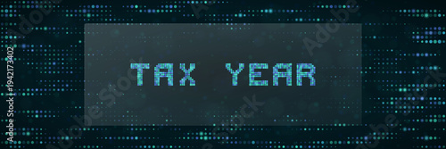 Digital Tax Year Banner for Cryptocurrency Assets and Blockchain Financial Reporting
