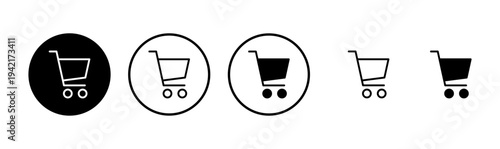 Shopping icon logo design. Shopping cart sign and symbol. Trolley icon
