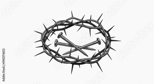 A crown of thorns with nails