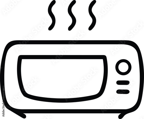Microwave Oven Line Icon – Kitchen Appliance Vector for Cooking, Heating & Food Preparation