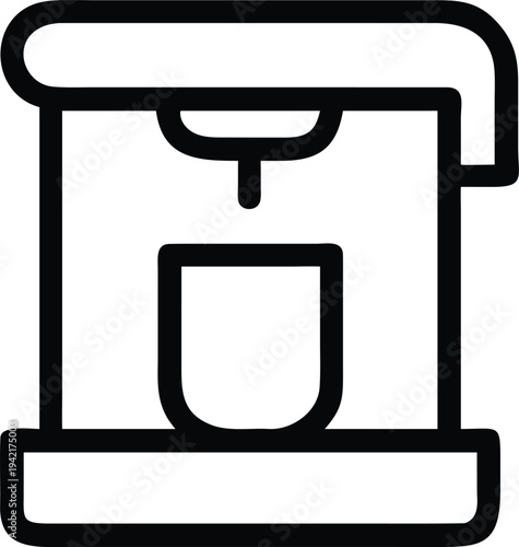 Coffee Maker Line Icon – Minimal Kitchen Appliance Vector for Café, Brewing & Beverage Design