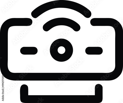 Smart Camera Icon – IoT Security Device Line Vector for Surveillance & Technology Design