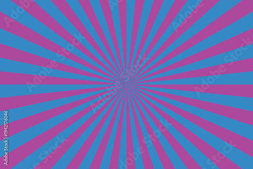 Eye catching blue and purple lines radiate from a central point in a dynamic sunburst configuration