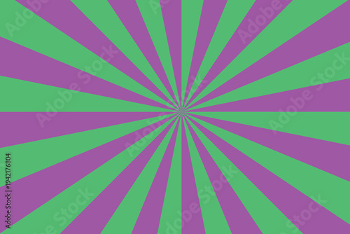 A lively sunburst pattern showing radiating lines in a stimulating pairing of bright green and vivid purple