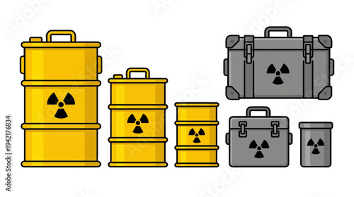 Hazardous Material Containers Radiation Warning Drums and Cases