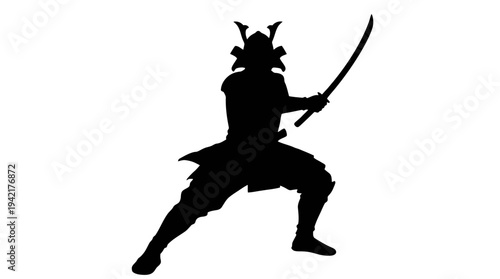 Powerful silhouette embodying the strength and martial spirit of a historic Japanese warrior