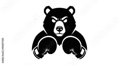 Bold Bear Warrior with Boxing Gloves - Dynamic Symbol of Power, Resilience, and Sportive Combat