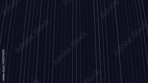 Bright green and yellowish vertical lines emerge from a deep dark digital realm