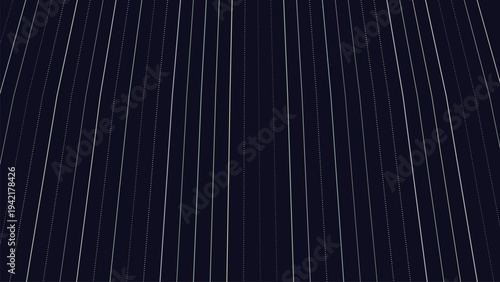 Bright white and pale blue light lines create an endless grid on a vast dark blue expanse