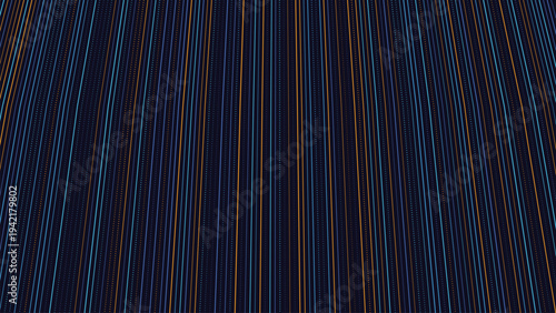 Glowing blue and orange streaks create a futuristic vertical light pattern on a dark surface