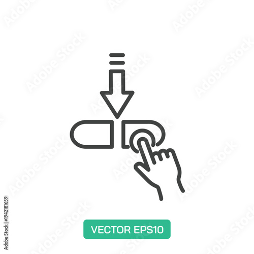 Click to Download icon. Thin line icon vector