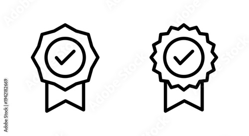 Approved icon symbol for apps and websites. Certified Medal Icon