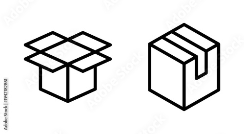 Box icon symbol for apps and websites. box sign and symbol, parcel, package