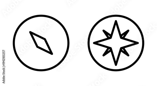 Compass icon symbol for apps and websites. arrow compass icon sign and symbol