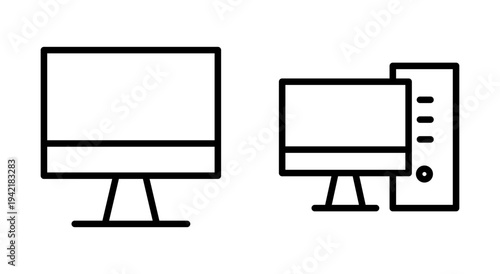 Computer icon symbol for apps and websites. computer monitor sign and symbol