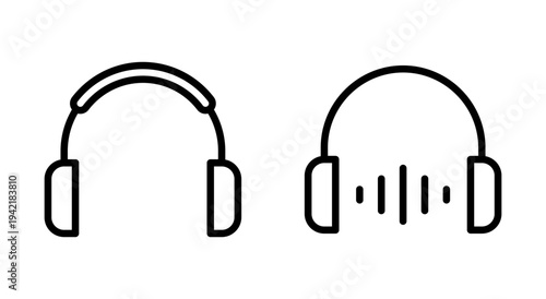 Headphone icon symbol for apps and websites. Headvector sign and symbol