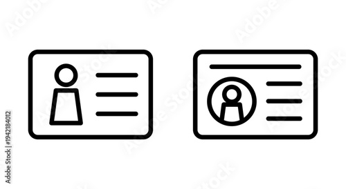 License icon symbol for apps and websites. ID card icon. driver license, staff identification card