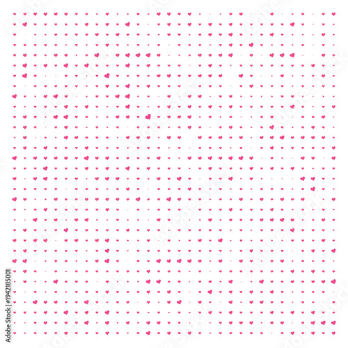 Vector Field Grid of Hearts - Abstract Pink Heart Grid Art