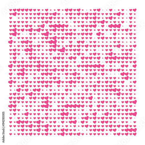 Vector Field Grid of Hearts - Abstract Pink Heart Grid Art