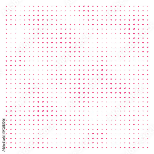 Vector Field Grid of Hearts - Abstract Pink Heart Grid Art
