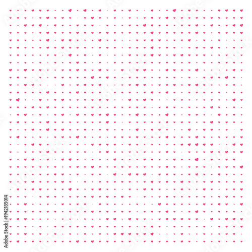 Vector Field Grid of Hearts - Abstract Pink Heart Grid Art