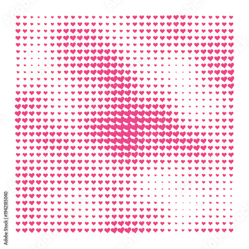 Vector Field Grid of Hearts - Abstract Pink Heart Grid Art