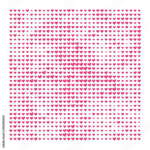 Vector Field Grid of Hearts - Abstract Pink Heart Grid Art