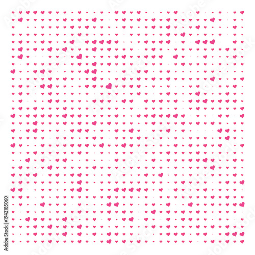 Vector Field Grid of Hearts - Abstract Pink Heart Grid Art