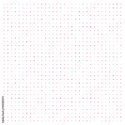 Vector Field Grid of Hearts - Abstract Pink Heart Grid Art