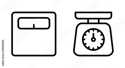 Scales icon symbol for apps and websites. Weight scale sign and symbol