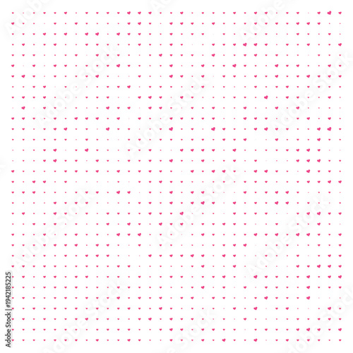 Vector Field Grid of Hearts - Abstract Pink Heart Grid Art
