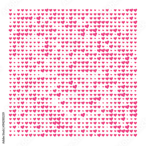 Vector Field Grid of Hearts - Abstract Pink Heart Grid Art