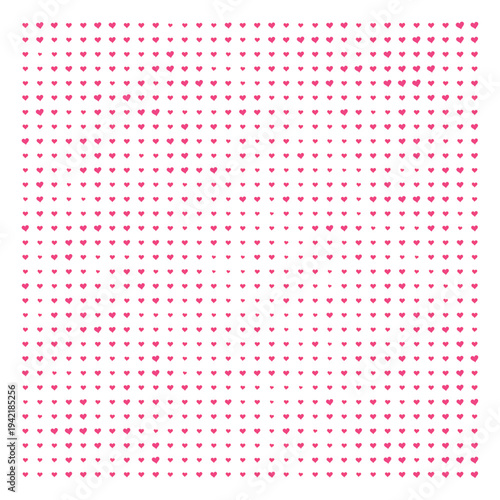 Vector Field Grid of Hearts - Abstract Pink Heart Grid Art