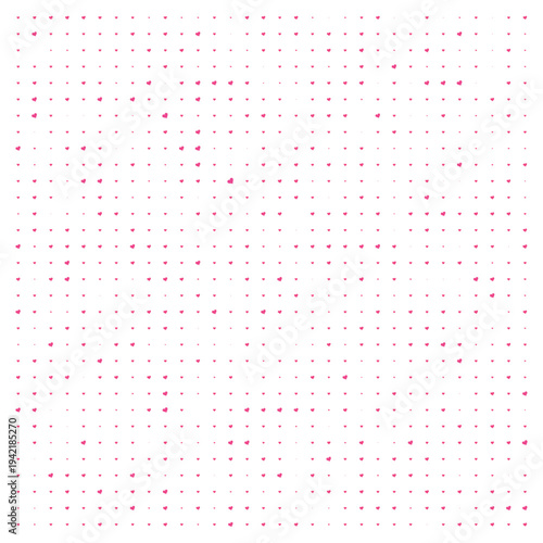 Vector Field Grid of Hearts - Abstract Pink Heart Grid Art