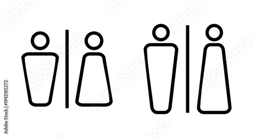 Toilet icon symbol for apps and websites. Girls and boys restrooms sign and symbol. bathroom sign. wc, lavatory