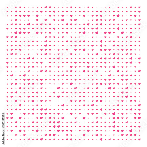 Vector Field Grid of Hearts - Abstract Pink Heart Grid Art