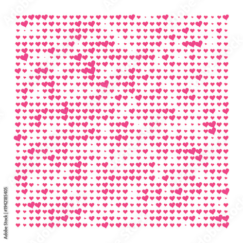 Vector Field Grid of Hearts - Abstract Pink Heart Grid Art