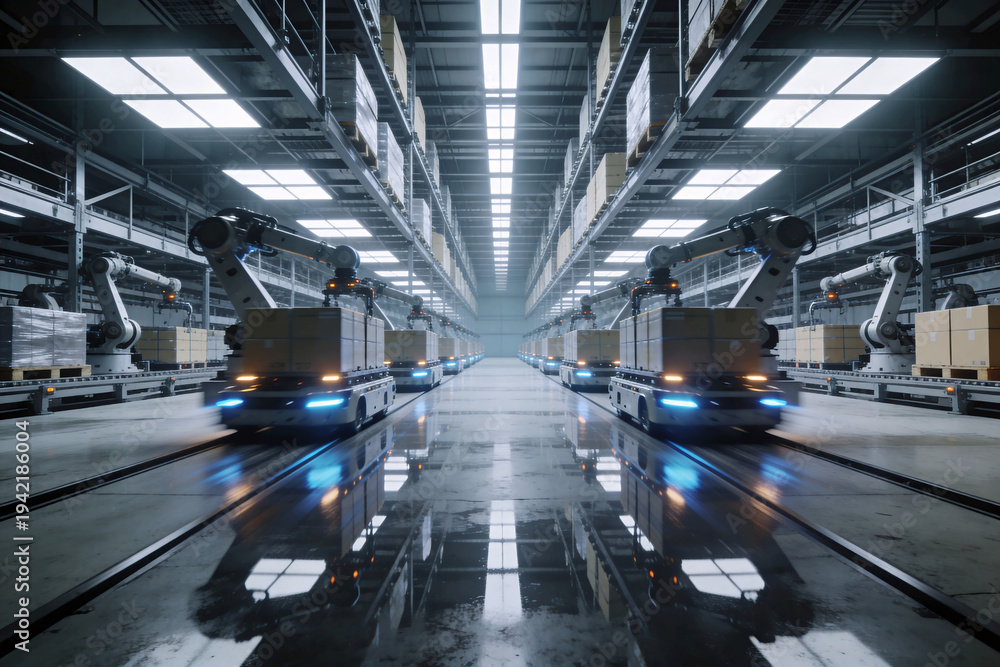Fototapeta premium Automated Industrial Factory