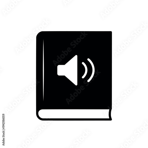 audiobook icon, immersive reading symbol, ebook sign, vector design element