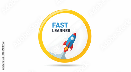Fast learner concept with rocket launching upwards
