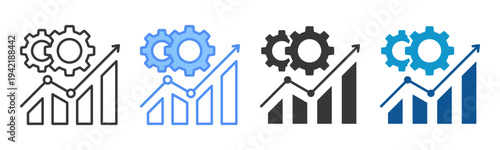 Performance Metrics Icon Set Multiple Style Collection