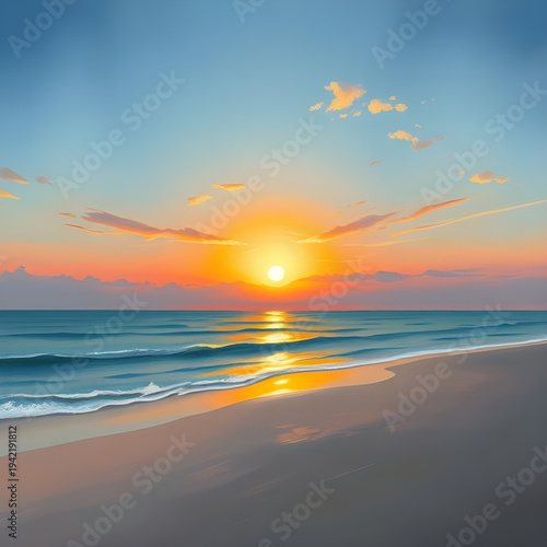 sunset, beach, ocean, sea, shore, coast, seaside, waves, water, sand, horizon, sky, clouds, sunlight, twilight, dusk, evening, orange, red, golden, reflection, seascape, tropical, summer, travel, holi