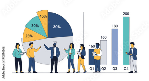 Set of business infographic elements vector