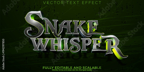 A premium Snake Whisper text effect with editable and scalable vector design