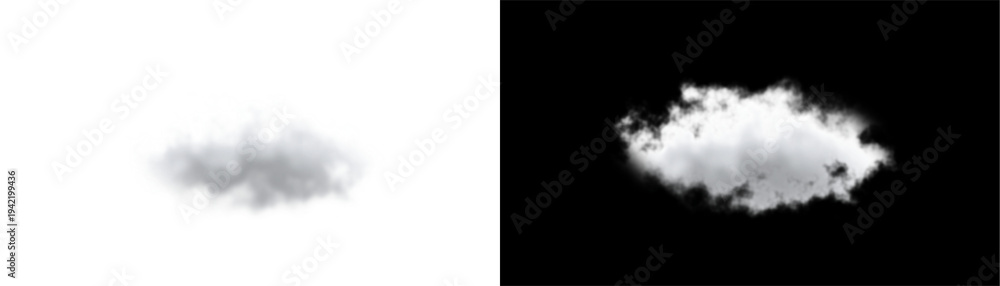 Fotografía White cloud isolated on transparent background