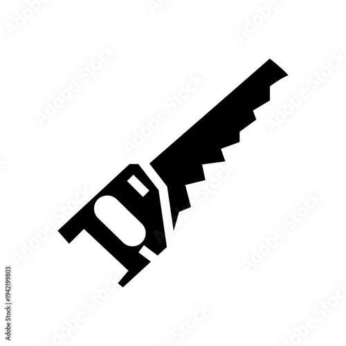 hand saw glyph icon illustration vector